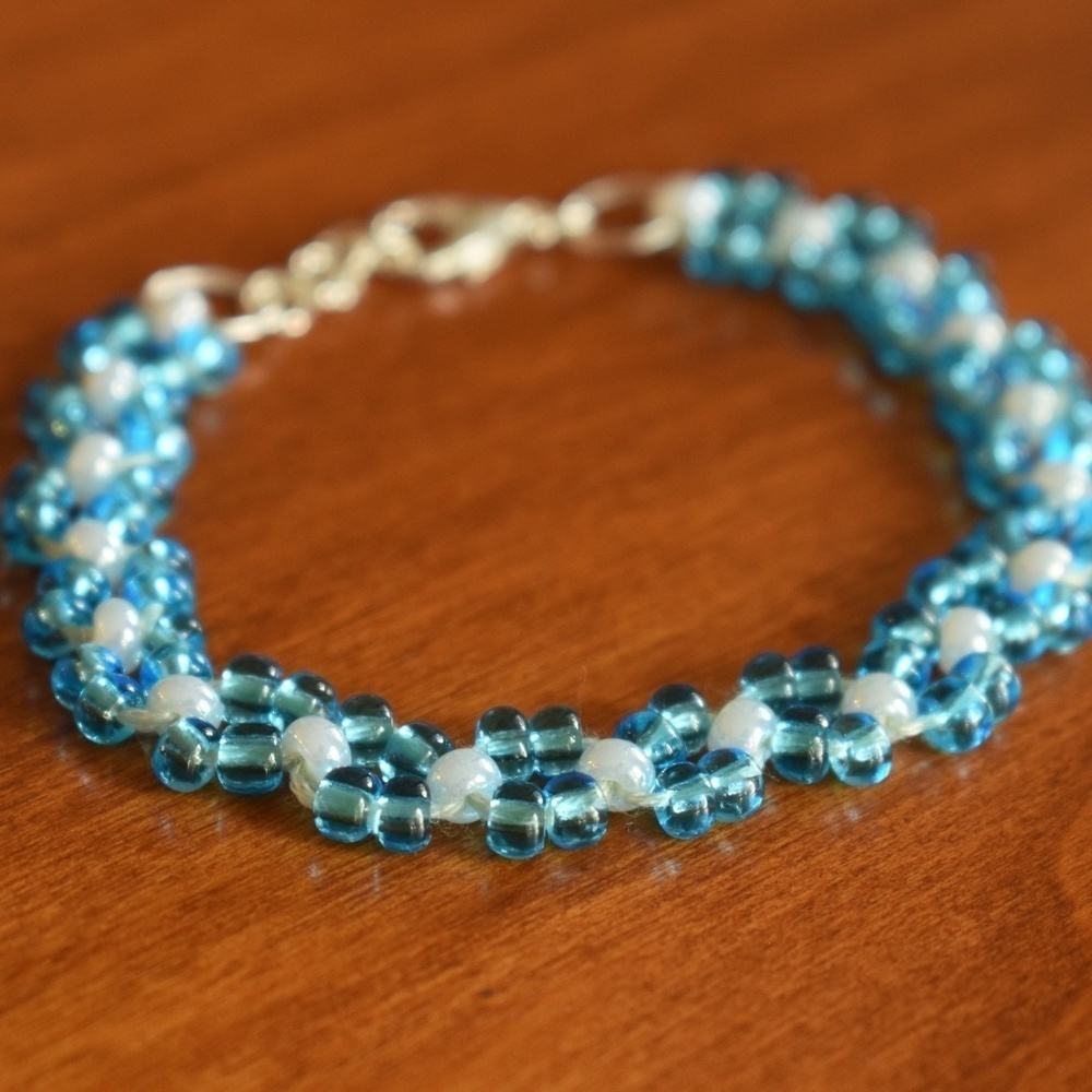 Crystal Blue Beaded Bracelet